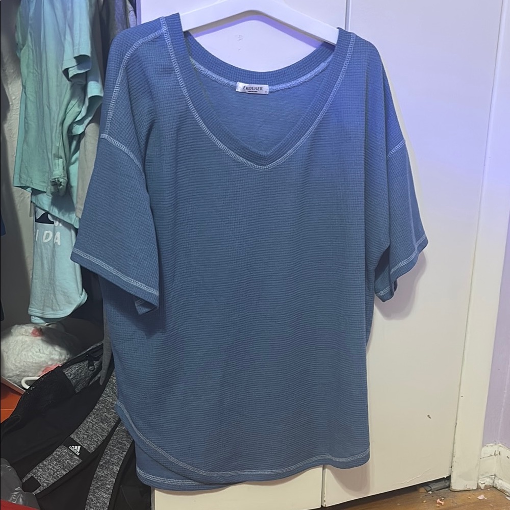 Blue Boxy Short Sleeve T-Shirt